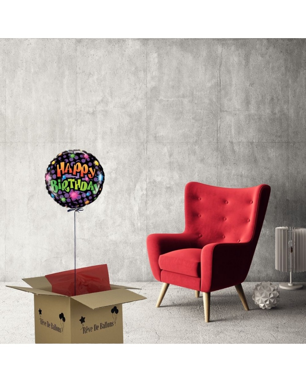 box ballon helium anniversaire happy birthday